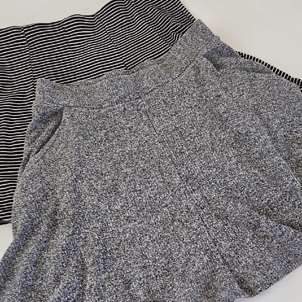 Gray and Black Striped Skirts